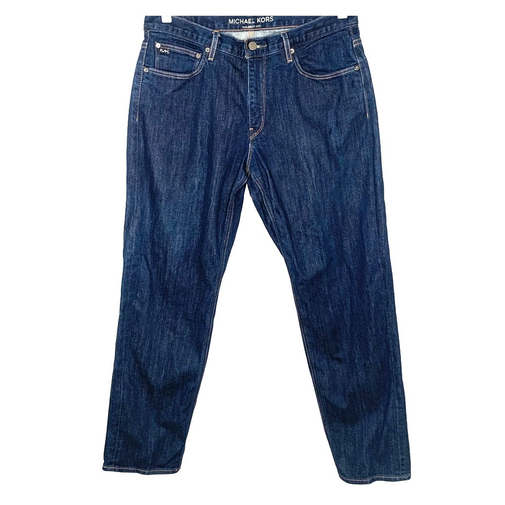 32x32 Micheal Kors Tailored Fit Straight Dark Wash